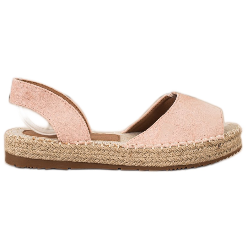 Ideal Shoes Klizne espadrile ružičasta