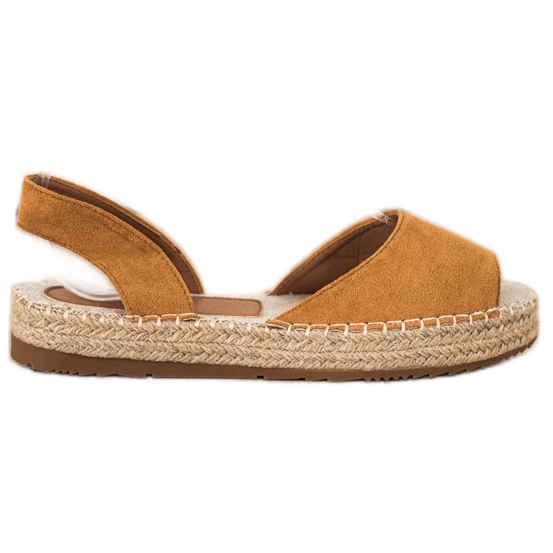 Ideal Shoes Klizne espadrile smeđa
