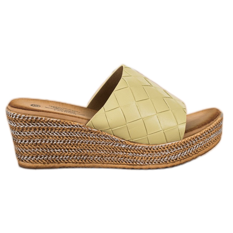 Bona Sandale na klin zelena