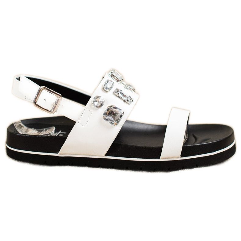 SHELOVET Bijele sandale s kristalima bijela