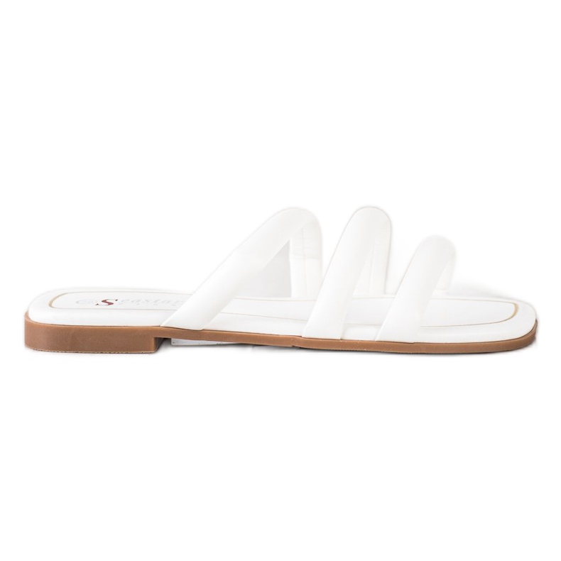 Seastar Eko kožne papuče s naramenicama bijela