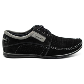 Olivier Crne muške kožne mokasine 4228 crno