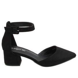 Pumpe sa širokim potpeticama crne LL76 Crne crna
