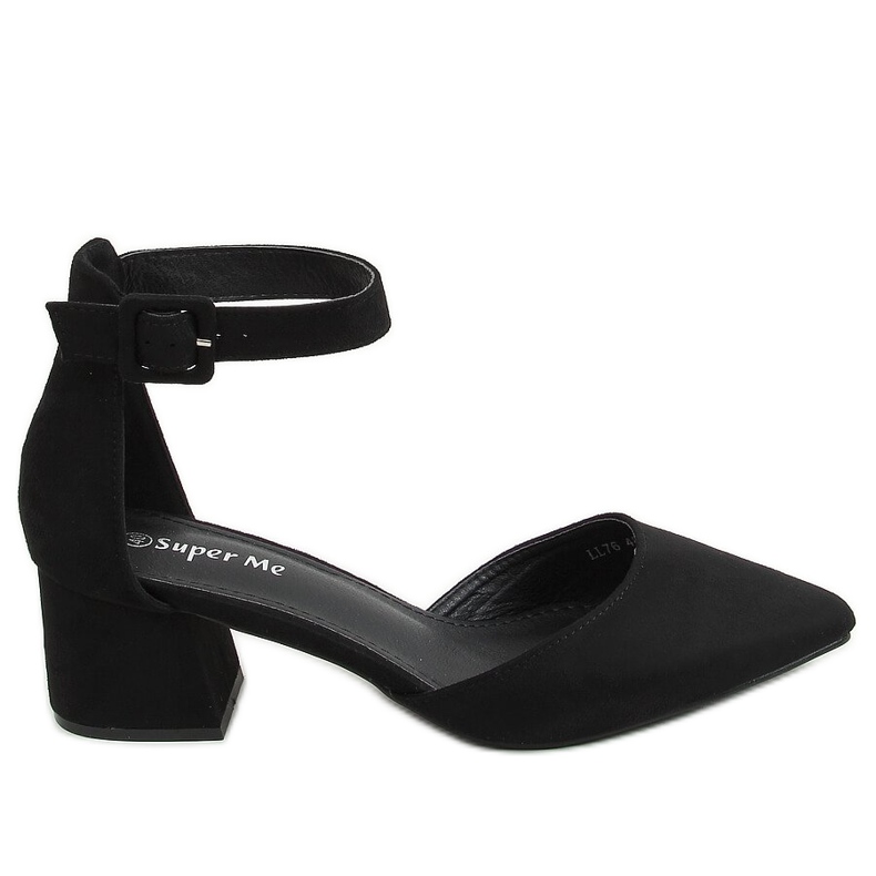Pumpe sa širokim potpeticama crne LL76 Crne crno