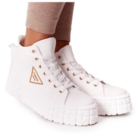 Ženske visoke tenisice na bijeloj platformi Manhattan bijela