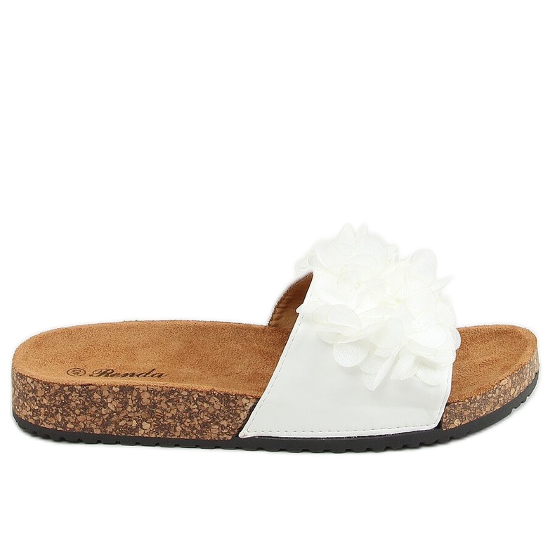 Bijele plute papuče s cvijećem 620-73 Bijele bijela