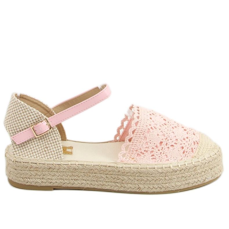 Ružičaste espadrile od čipke 919-4 Pink ružičasta
