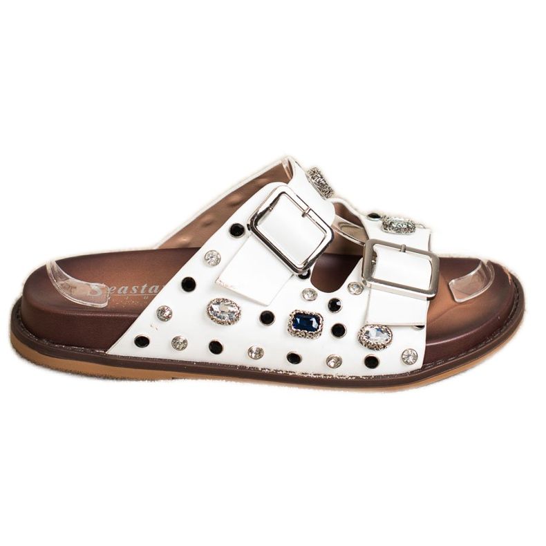 Seastar Moderne japanke s kristalima bijela