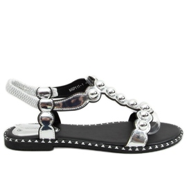 Srebrne ženske sandale M6P111-1 Srebrne srebro