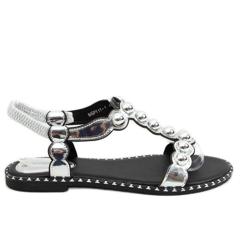 Srebrne ženske sandale M6P111-1 Srebrne srebro