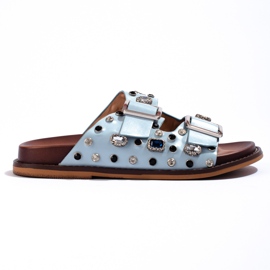 Seastar Moderne japanke s kristalima plava