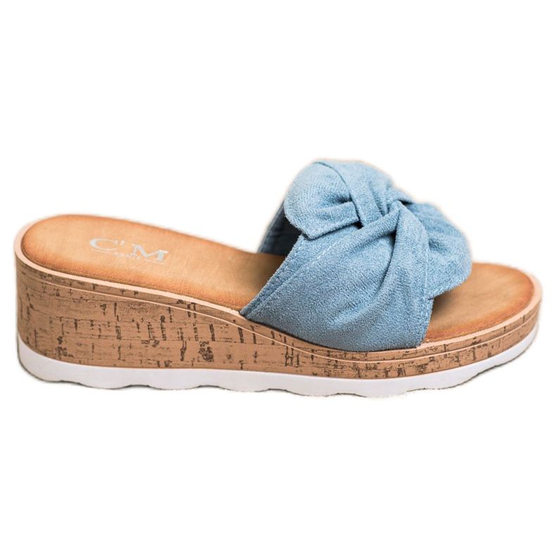 Cm Paris Sandale na antilop klin plava