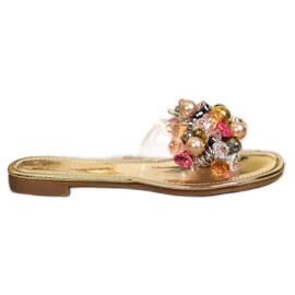Sabatina Prozirne papuče s ukrasima zlatni
