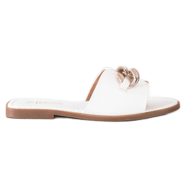 SHELOVET Papuče sa zlatnim ornamentom bijela