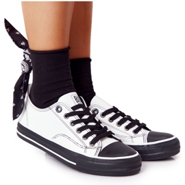 Ženske kožne tenisice Big Star HH274147 Bijele i crne bijela crna