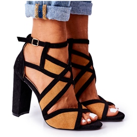 PS1 Sandale od antilopa na emolijskom baru od kamile smeđa crna