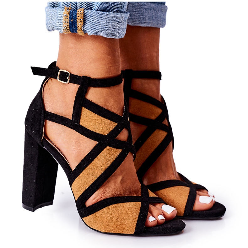 PS1 Sandale od antilopa na emolijskom baru od kamile smeđa crno