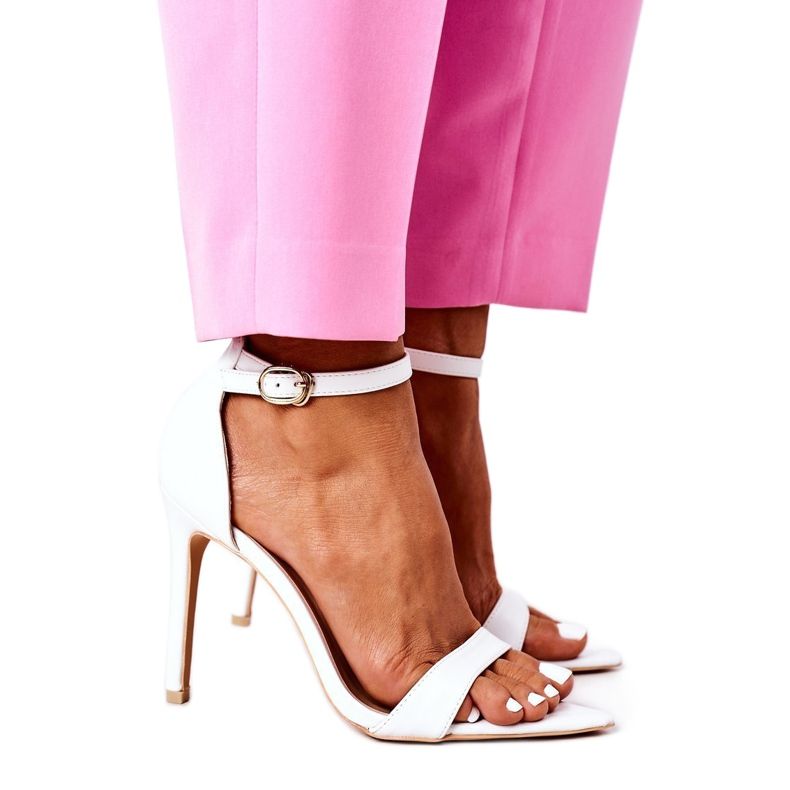 Elegantne sandale na štiklu Lu Boo bijele bijela