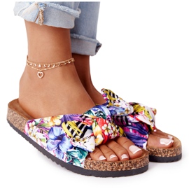 PS1 Japanke na potplatu od bijelog pluta s cvijećem Wendy bijela višebojan