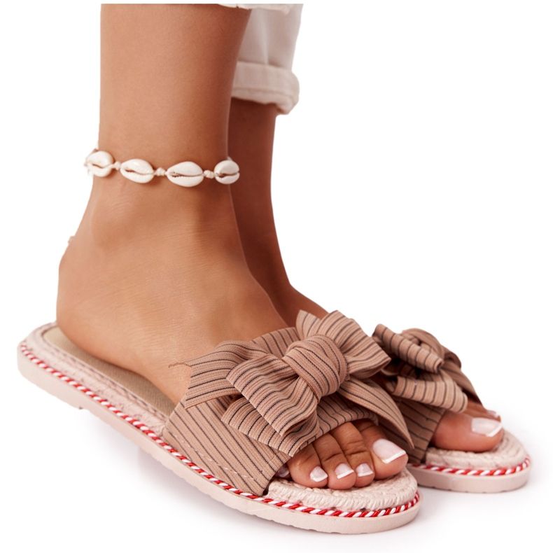 PS1 Smeđe Gabriell gumene papuče s mašnom smeđa