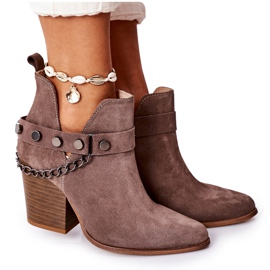 Lewski Shoes Čizme od velura na šanku Lewski Cipele 2880 Smeđa