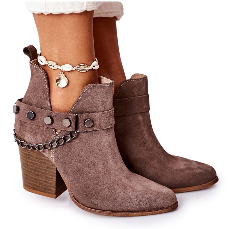 Lewski Shoes Čizme od velura na šanku Lewski Cipele 2880 Smeđa