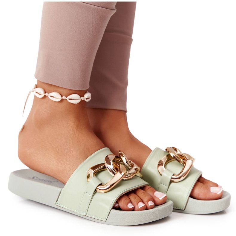 PS1 Gumene papuče za trenutak s lancem svijetlozelene boje zelena