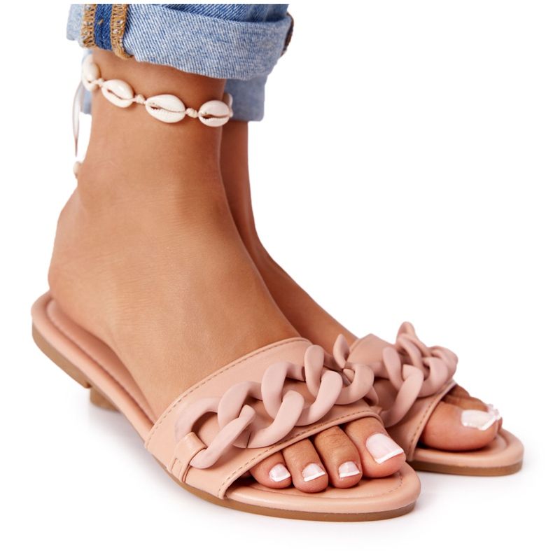 PS1 Kožne papuče s lancem Camel Step by Step kaki