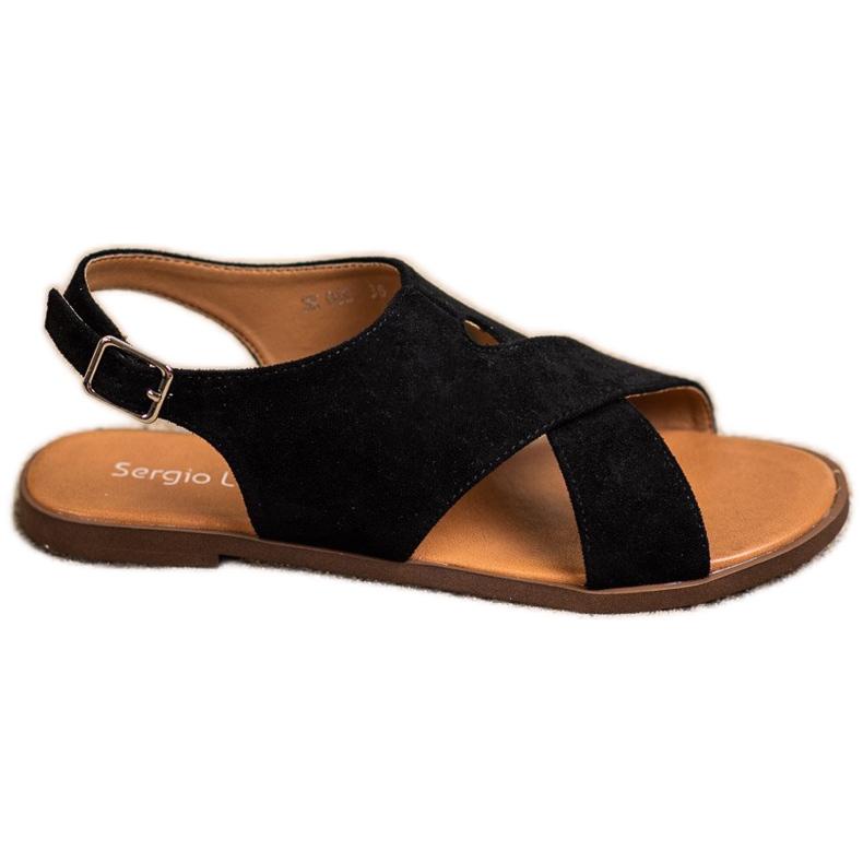 Sergio Leone Ravne crne sandale crno