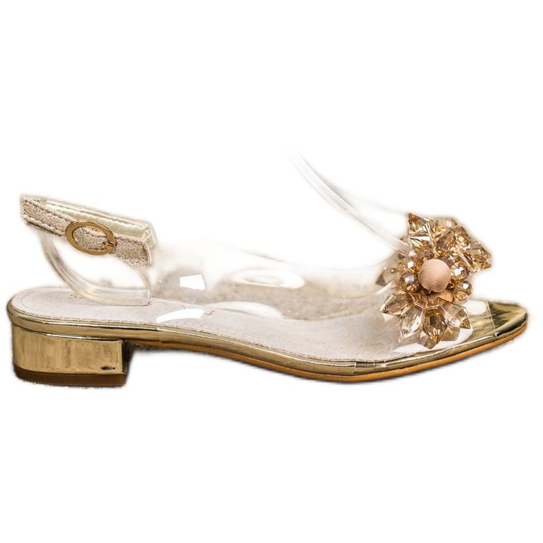 Sabatina Prozirne sandale s kristalima zlatna