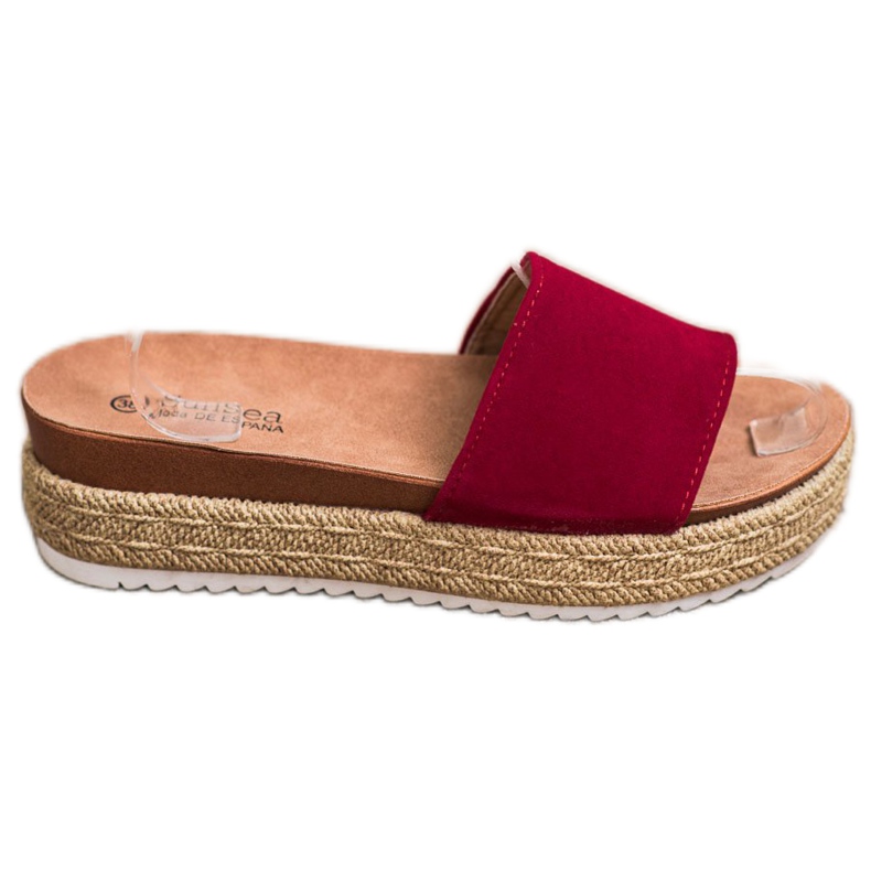 SHELOVET Klasične papuče na platformi crvena