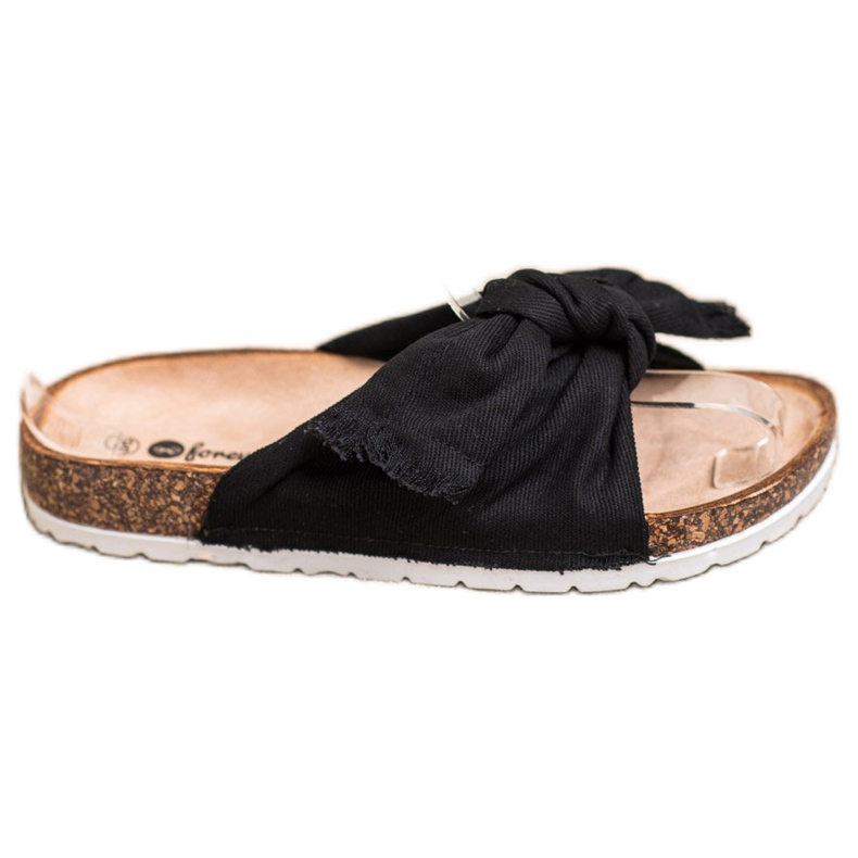 Forever Folie Udobne tekstilne papuče crno