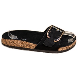 Anesia Paris Ležerne papuče od antilopa crna