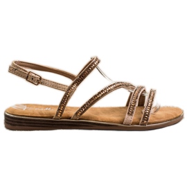 Fama Elegantne ravne sandale zlatni