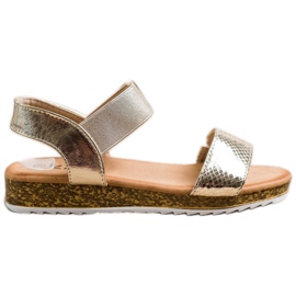 Kayla Sjajne sandale od eko kože zlatni