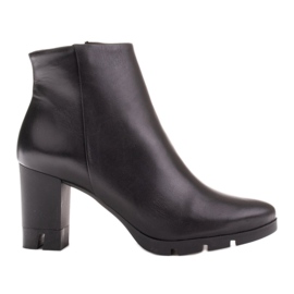 Marco Shoes Hrabre čizme od prirodne kože sa debelim potpeticama crno