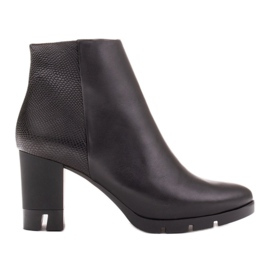 Marco Shoes Hrabre čizme od prirodne kože sa debelim potpeticama crno