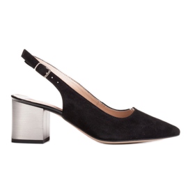 Marco Shoes Crne sandale 1191P s remenom i kopčom crna