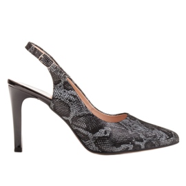 Marco Shoes Crne sandale 0245P s motivom zmije crna