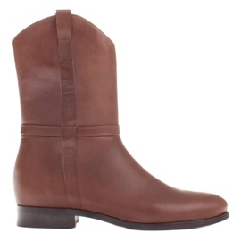 Marco Shoes Marco čizme s niskim potpeticama od nježne prirodne kože smeđa