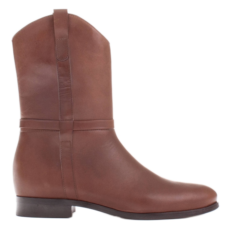 Marco Shoes Marco čizme s niskim potpeticama od nježne prirodne kože smeđa