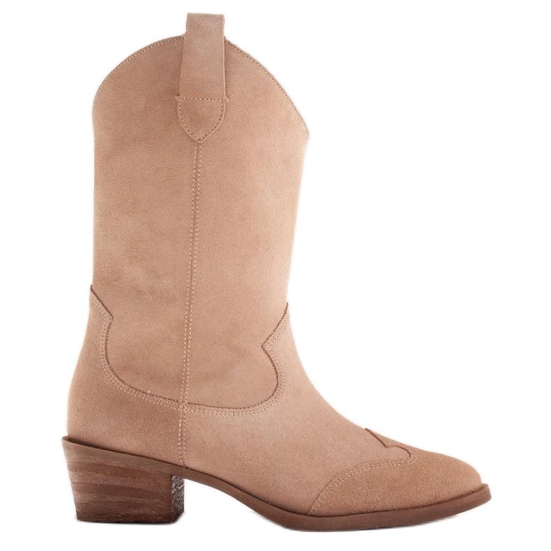 Marco Shoes Bež čizme od prirodnog antilopa