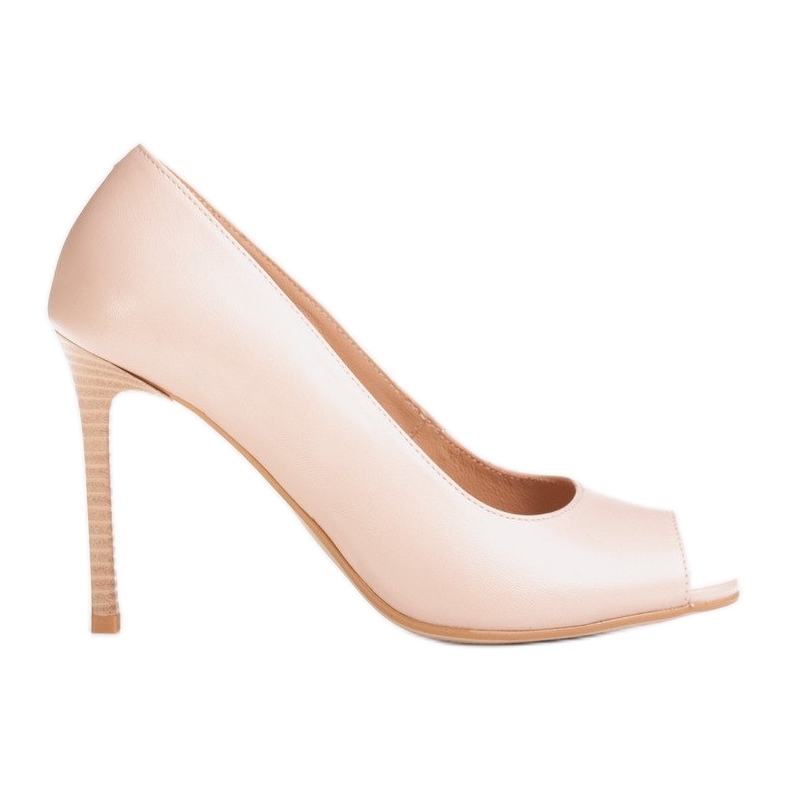 Marco Shoes 1581P bež sandale na visoku petu