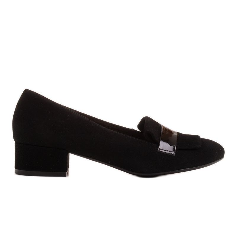 Radoskór Klasične crne ženske cipele za šire stopalo crno