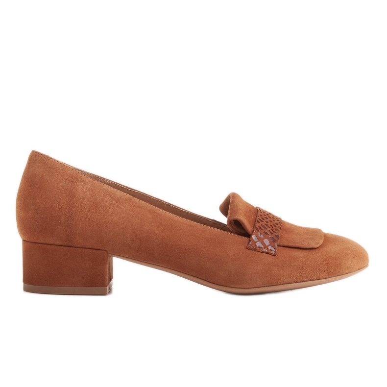 Radoskór Klasične smeđe ženske pumpe za šire stopalo smeđa