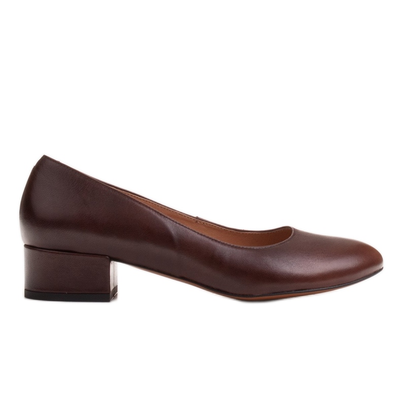 Radoskór Klasične smeđe ženske pumpe za šire stopalo smeđa