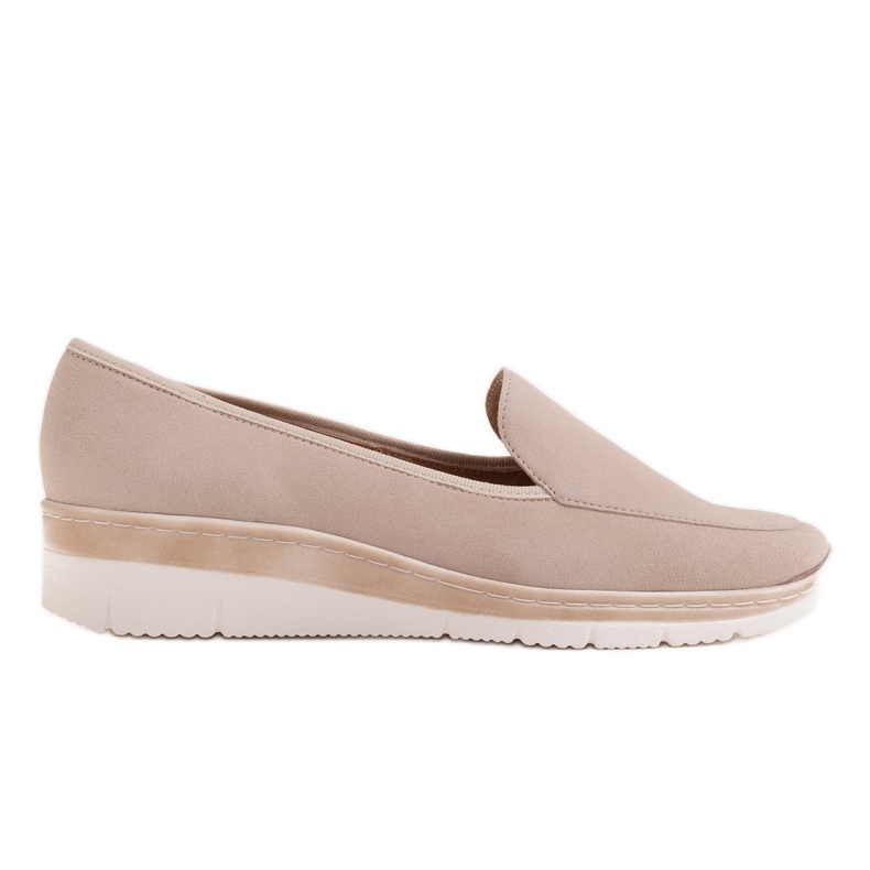 Radoskór Udobne cipele s niskim klinom za šire stopalo bež