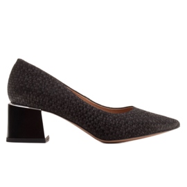 Marco Shoes Elegantne pumpe od jelenske kože crna