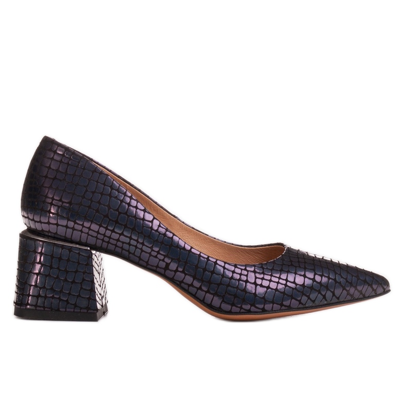 Marco Shoes Elegantne pumpe od jelenske kože mornarsko plava