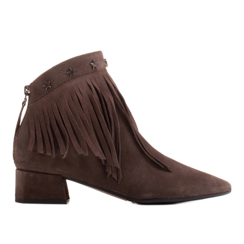 Marco Shoes Originalne čizme od antilopa s ukrasnim resama smeđa